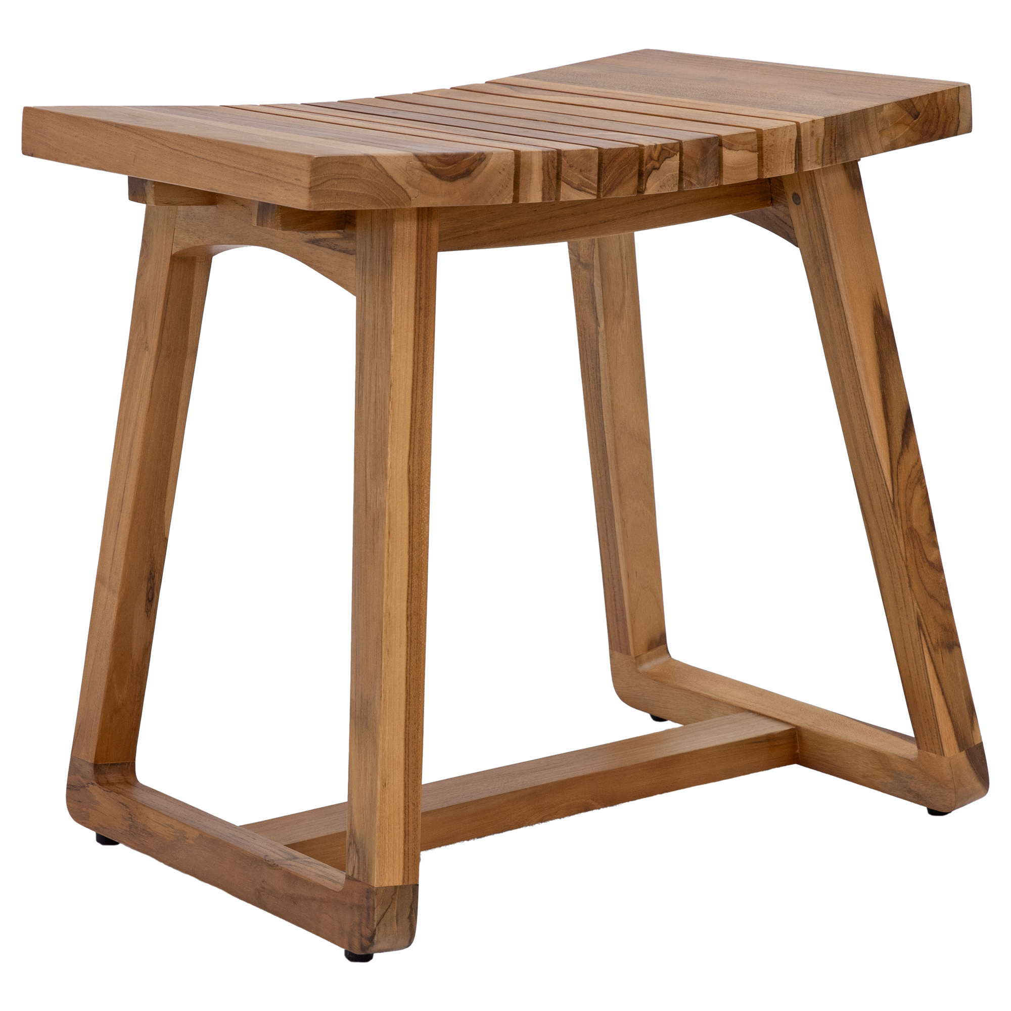 Sunnydaze Decor Teak Wood Shower Bench — 19in., Ergonomic Curved Design, 325-Lb. Capacity, Model# LAX-5331